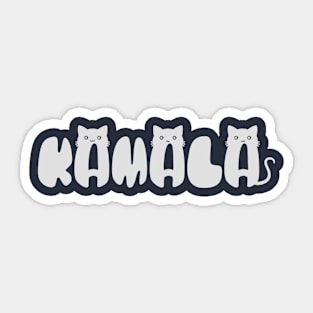 Kamala-Harris-Cat-Lettering-Positive Sticker